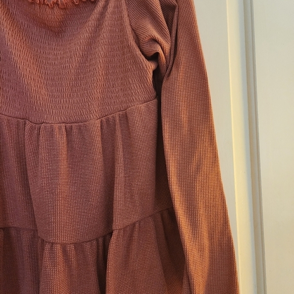 Perfect Peach Mauve feminine Babydoll Tunic Size Large - Picture 2 of 5